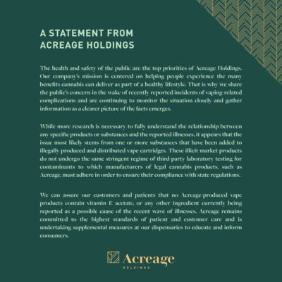 Statement from Acreage Holdings